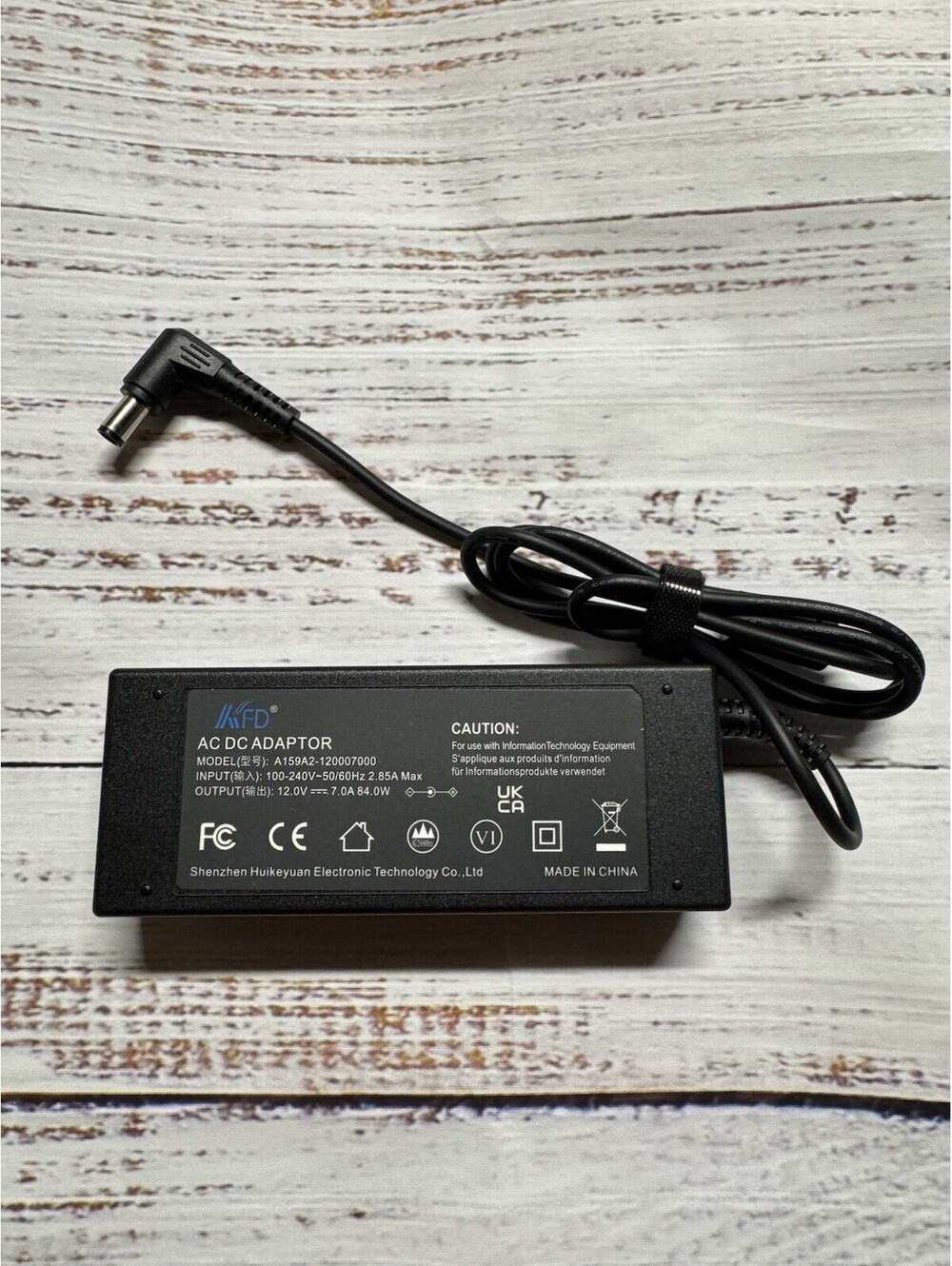 KFD AC Adapter Power Supply A159A2-120007000 12V 7A 84W Charger Cord
